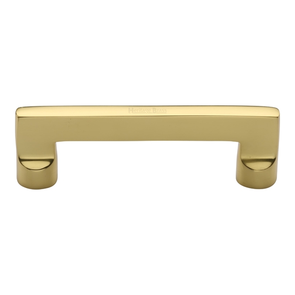 C0345 96-PB • 096 x 115 x 35mm • Polished Brass • Heritage Brass Trident Cabinet Pull Handle